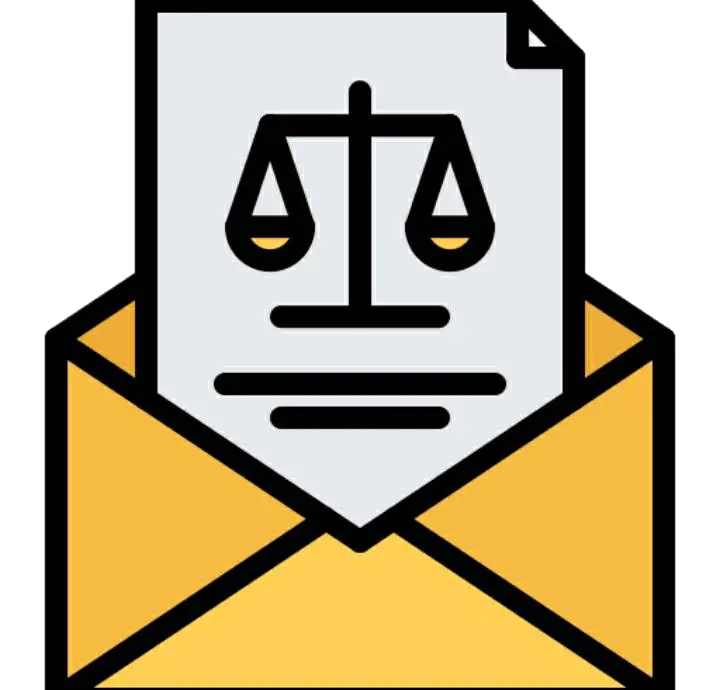 envelope com um papel saindo